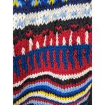 Hand Knit Open Front Short Sleeve Colorful Sweater Red Photo 3