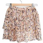 NWT Laurella Tiered Pastel Daisies Spring Ruffled Mini Skirt Women’s Size S/M Green Photo 2