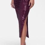 Wildfox  sequin ruched side slit midi skirt purple Photo 0