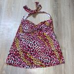 Catalina  pink leopard print swimsuit tankini top Photo 0