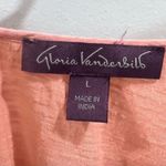 Gloria Vanderbilt pink vneck roll tab sleeve blouse size large Photo 6