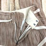 Free People Neutral Striped Caraway Light at Sunrise Cotton Crop Pants Sz 8 Photo 9