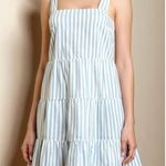 Sézane Anne Swiss Dots Striped Dress, Blue/White, FR36/US4 Photo 1