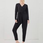 Pact  Luxe Jersey Wrap Jumpsuit - Black - Large Photo 3