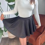Black Flared Mini Skater Skirt Photo 2