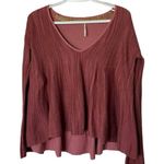 Free People Womens Sundae Pullover Sweater Flare Hem Sleeve Rose Pink XS Photo 3