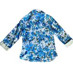 Peck & Peck  Blue Floral Print Fitted Button Down Shirt size Small Photo 5