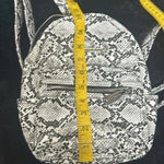 Steve Madden Black & White Faux Snake Print Mini Backpack Silver Embellishments Photo 9