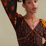 Anthropologie Conditions apply deep v floral blouse Photo 0