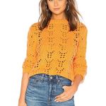 Tularosa  Orange Open Weave Sweater Size Small Photo 0
