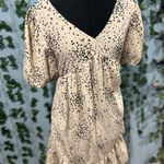 GeeGee Boho Cream and Black Polka Dot Dress Photo 0
