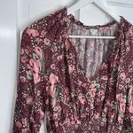Aerie  Floral Long Sleeve Smocked Waist and Cuffs Dress W-958 Sz Small Photo 7