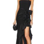 Cinq a Sept Drina Gown in Black 0 New Womens Long Maxi Satin Dress Photo 0