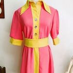 Dorothy Zudora Goldie 70s Butterfly Collar Shirt Dress size 2 NWT Pink Photo 0