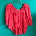 Bobi  pink button butterfly sleeve top Photo 0