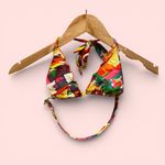 Cute B. Swim geometric micro bikini halter tie triangle swim beach top tropical Pink Size M Photo 1