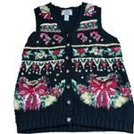 Vintage Tiara International Embroidered Christmas Sweater Vest Photo 0