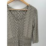 Habitat Women Size XS Tan Black Rayon Blend Fit Flare Dress 3/4 Sleeve Artsy Photo 3