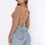 White Fox Boutique WHITE FOX Next To Me Long Sleeve Crop Mocha Photo 1