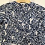 Lilly Pulitzer  Rilynn Top Sz Medium Aegean‎ Navy Blue Beach Tropical Long Sleeve Photo 3