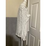 BCBGMAXAZRIA Lace Half Zip Shirt Womens Small White Sheer Collared Long Sleeve Photo 2