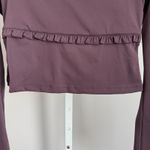 GUIZIO NY Fleur Ruffle Top Long Sleeve Square Neck Crop Top Cafe Color NWT Purple Size M Photo 5