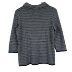 Talbots  Sweater Womens MP Black White 100% Wool Cowl Neck 3/4 Sleeve Old Money Photo 3