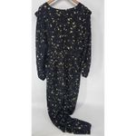 Anthropologie KACHEL for Black Constellation Jumpsuit 16 Silk Viscose Blend Photo 4
