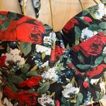 Cherry Cat XL Vintage Retro Floral High Waisted Underwire Bikini Two Piece Red Photo 1