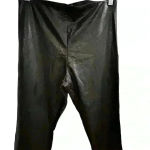 Lulus  Women's Black Faux Leather Dress Pants Size M Party/Cocktail Photo 6