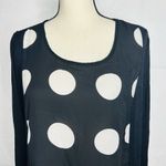 Allison Taylor  Blouse Top Long-Sleeve Dot Print Size M Rayon Blend Stretch Photo 1