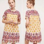 Anthropologie Bohemian Yellow and Pink Midi Dress L Photo 1