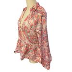 Venus Women's Collared V Neck Long Sleeve Peplum Button Sleeve Blouse Size 12 Photo 1