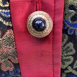 Coldwater Creek  Small Jacket Velvet Button Front Black Wine Tapestry Holiday Photo 12