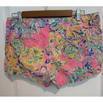 Lilly Pulitzer the Kerrie Shorts Island Secret Coral Size 6 Beach Twill 3" EUC Photo 2