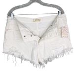 Free People  We The Free Loving Good Vibrations Cutoffs 31 Spring White New Photo 4