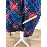 kim rogers Women Size L Quilted Puffer Jacket plaid Full Zipper Front Crew Neck Photo 4