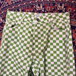 Bershka Green Checkered Straight Leg Jeans Photo 2