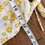 Roxy  yellow floral puff sleeve crop blouse size large Photo 3