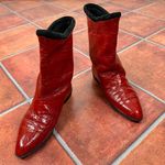Maud Frizon Red Crocodile Pattern Pointed Toe Western Boots Size EU 36 Photo 0