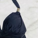 Calvin Klein Black Halter Tankini Top Size XS Ruched Slimming UV Protection New Photo 1