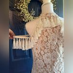 K. Jordan white lace floral mini dress with tassels off shoulder size large Photo 8