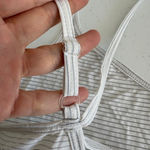 Beyond Yoga strappy low back Tank Top, M, White/Gray stripe Photo 6
