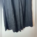 Anthropologie NEW By Wide-Leg Eyelet Crop Pants Size 4 black Photo 2