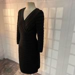 Tadashi Shoji black 3/4 sleeve body hugging banded cocktail dress size small Photo 2