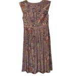Boden Limited Edition Purple Floral Midi Silk Dress Style BH035 Size 6 Photo 2