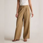 Quince NWT  Women’s Drapey Twill Pleated Trouser Boxwood Brown Sz 0 Photo 4