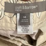Croft & Barrow Cottagecore Cropped Floral Pants Women’s 14 Preppy Tan Brown NWOT Photo 2