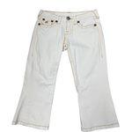 True Religion Y2K White Capris Jeans Women's Size 27 World Tour Made in USA Photo 0