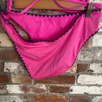 Lucky Brand  2 Piece Swimsuit Medium Pink Bikini Top & Hipster Bottom Embroidered Photo 5